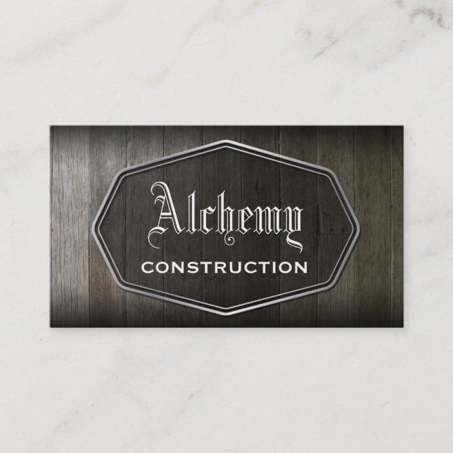 Tarjeta de visita de madera de construcción del (Anverso)