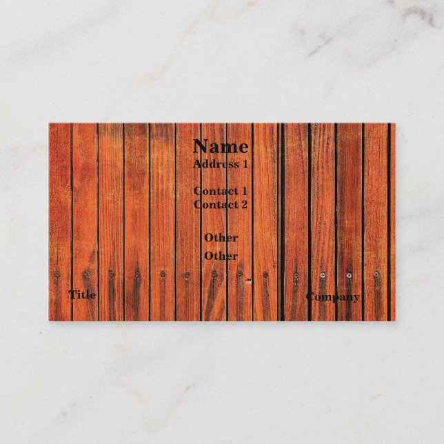 Tarjeta de visita de madera de la imagen de la (Anverso)