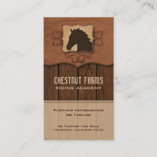 Tarjeta de visita de madera del caballo del