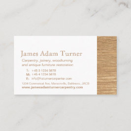 Tarjeta de visita de madera del carpintero de la