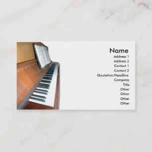 Tarjeta de visita de madera del piano