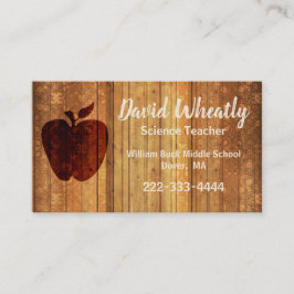 Tarjeta de visita de madera del profesor de Apple