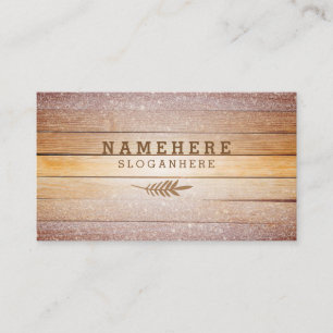 Tarjeta de visita de madera del purpurina elegante