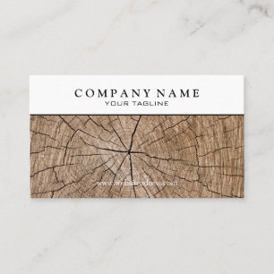 Tarjeta de visita de madera del tocón