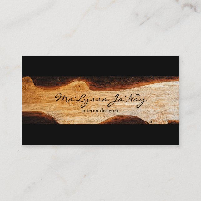 Tarjeta de visita de madera del trabajo (Anverso)