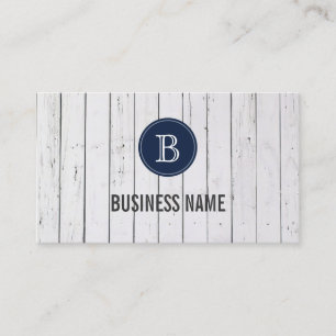 Tarjeta de visita de madera pintada blanco del