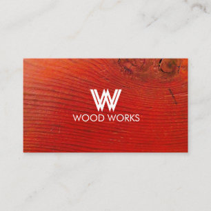 Tarjeta de visita de madera roja