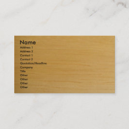 Tarjeta de visita de madera rubia