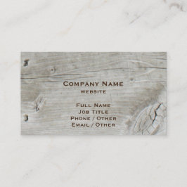 Tarjeta de visita de madera rústica