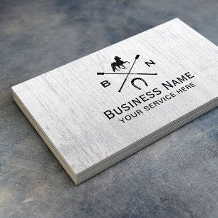 Tarjeta De Visita De madera rústico ecuestre de la equitación equi