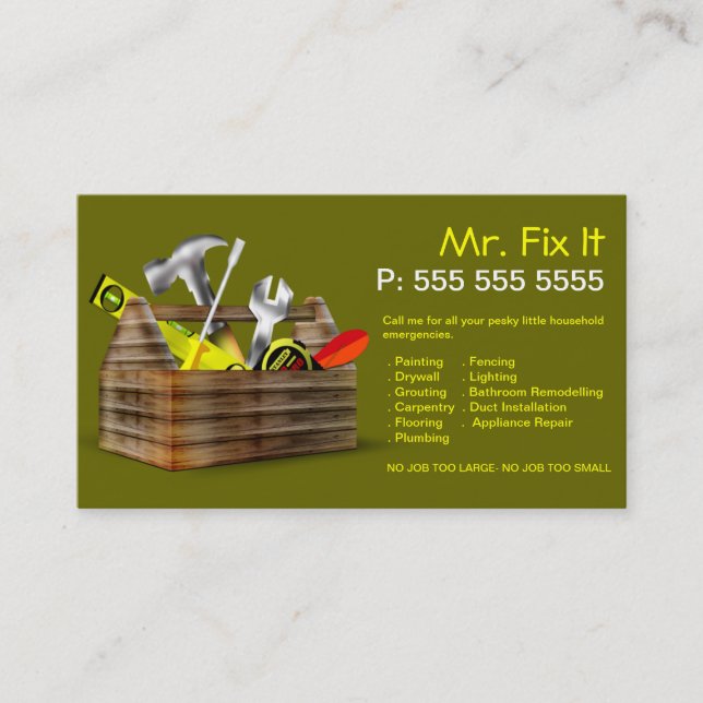 Tarjeta de visita de madera vieja de la manitas de (Anverso)