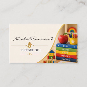 Tarjeta de visita de maestro de preescolar