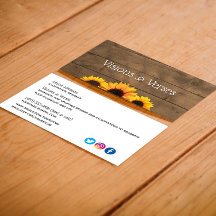 Tarjeta de visita de Maker's Rustic Wood & Sunflow