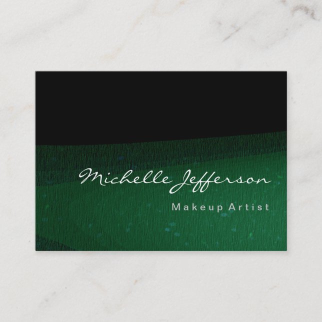 Tarjeta de visita de Makeup Artist Green Black Chu (Anverso)