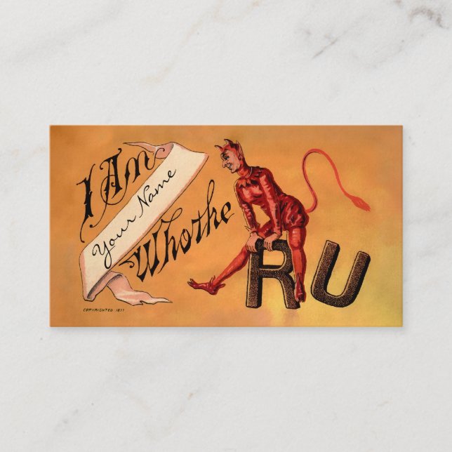 Tarjeta de visita de maldad vintage (Anverso)