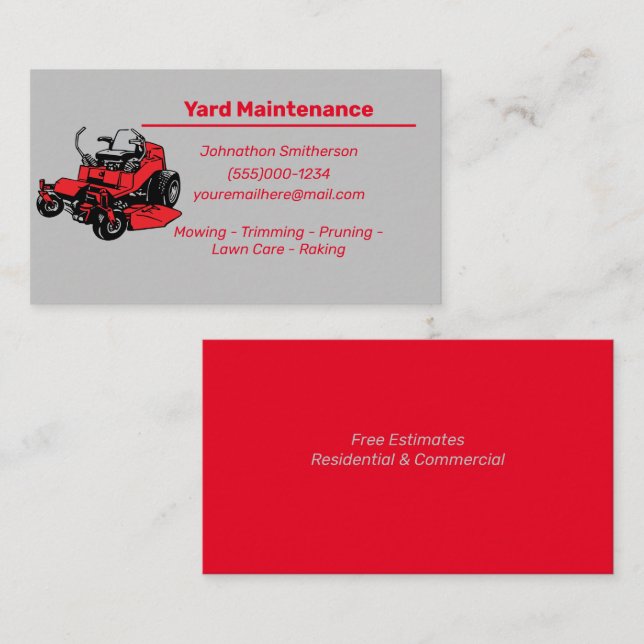 Tarjeta de visita de mantenimiento de yates (Anverso / Reverso)