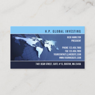 Tarjeta de visita de Mapa Internacional Global