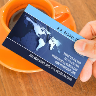 Tarjeta de visita de Mapa Internacional Global