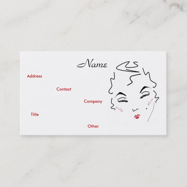 Tarjeta de visita de maquillaje Artista Classic II (Anverso)