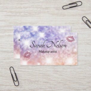  Tarjeta de visita de maquillaje chispeante y dulc