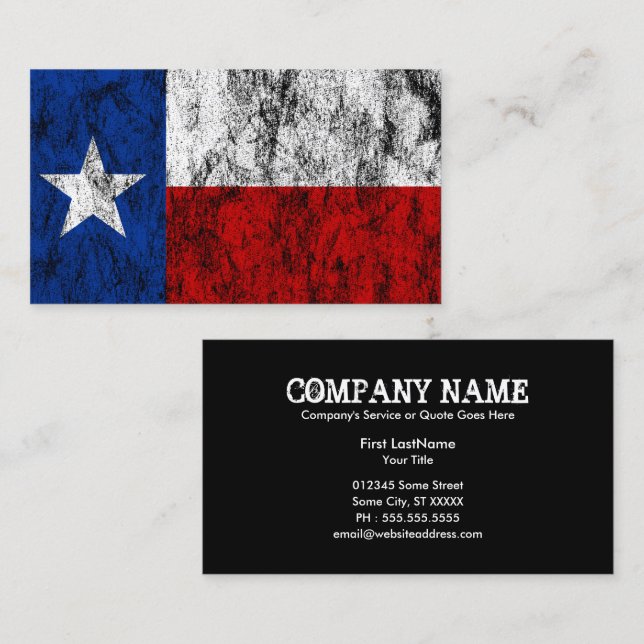 tarjeta de visita de marca de texas (Anverso / Reverso)