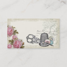 Tarjeta de visita DE MARFIL de costura de las