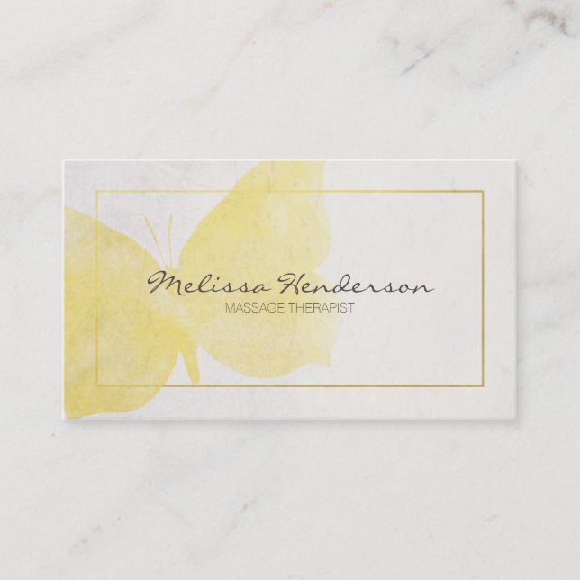 Tarjeta de visita de mariposa amarilla (Anverso)