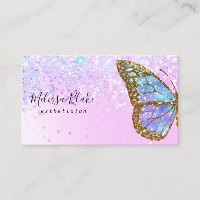 tarjeta de visita de mariposa azul (Anverso)