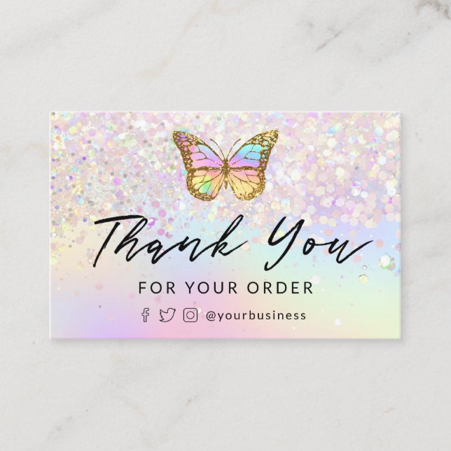 tarjeta de visita de mariposa pastel (Anverso)