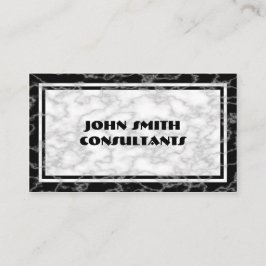 Tarjeta de visita de mármol blanco y negro del