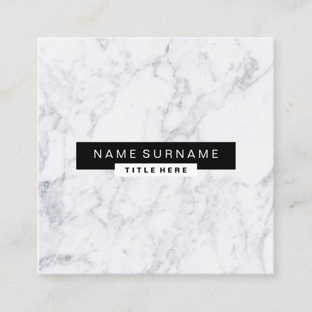 Tarjeta de visita de mármol creativa de la casilla (Anverso)