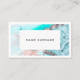 Tarjeta de visita de mármol de la acuarela del oro