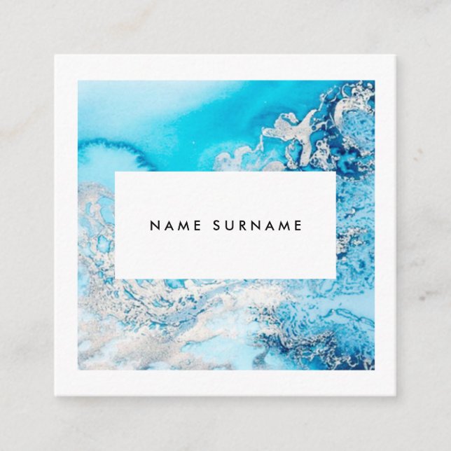 Tarjeta de visita de mármol del cuadrado de la (Anverso)