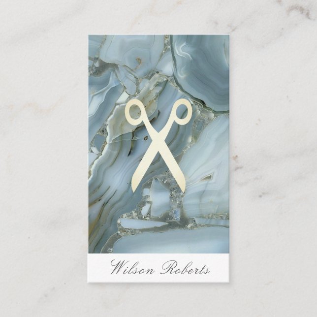 Tarjeta de visita de mármol purpurina de estilo ha (Anverso)