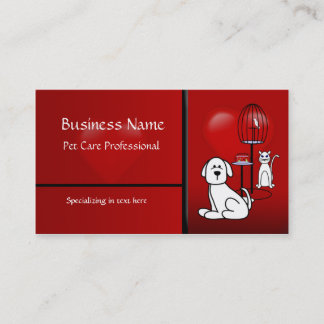 Tarjeta de visita de mascota Sitter Boarding Busin