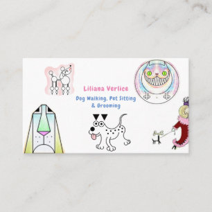 Tarjeta de visita de Mascota Sitter de Fun Cartoon