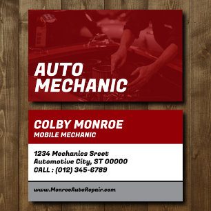 Tarjeta de visita de mecánico de automóviles