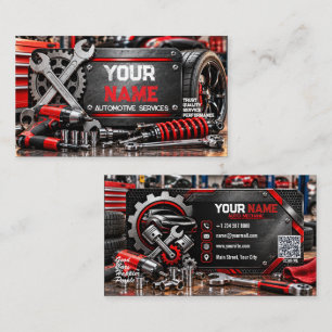 Tarjeta de visita de mecánico de automóviles Aut