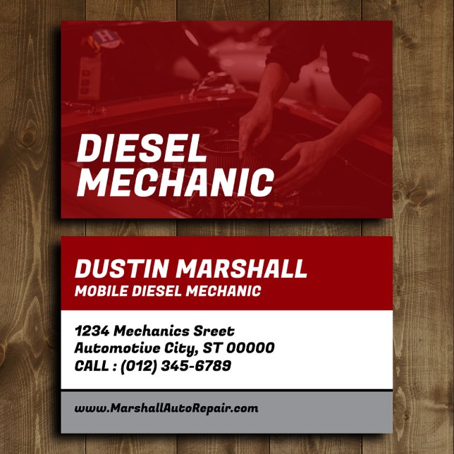 Tarjeta de visita de mecánico diésel (Subido por el creador)