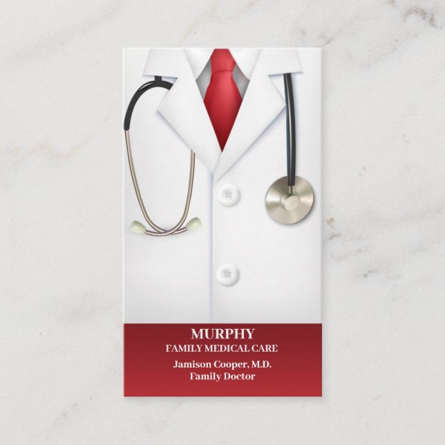 Tarjeta de visita de Médica médico con cita (Anverso)