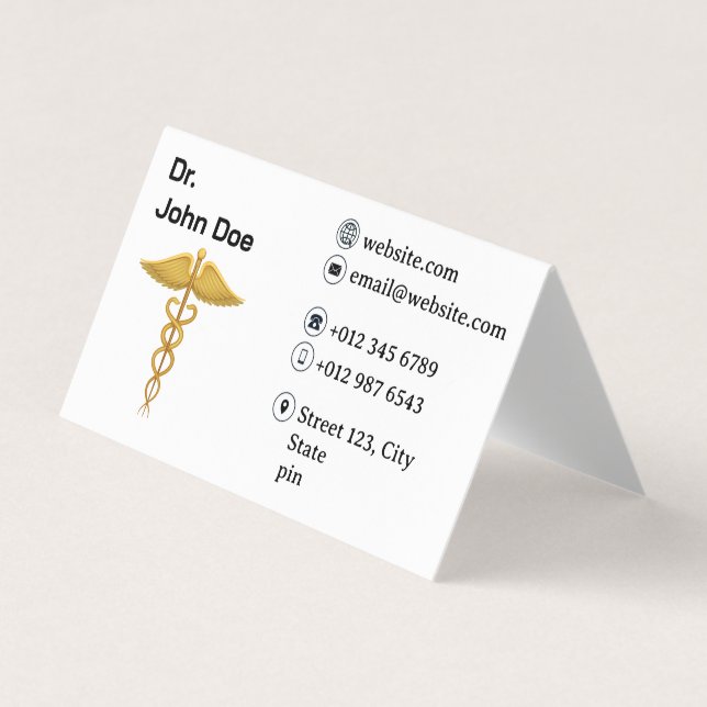 Tarjeta de visita de Médica médico profesional (Anverso)