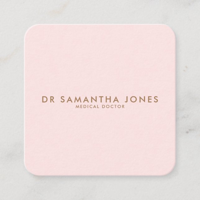 Tarjeta de visita de Médica rosa moderno minimalis (Anverso)