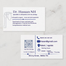 Tarjeta de visita de médico ortopédico moderno