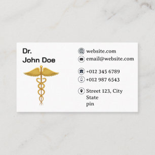 Tarjeta de visita de médico profesional