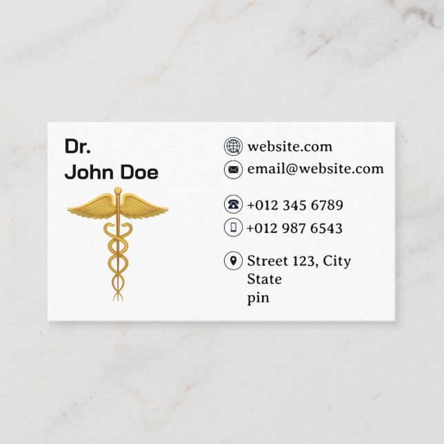 Tarjeta de visita de médico profesional (Anverso)