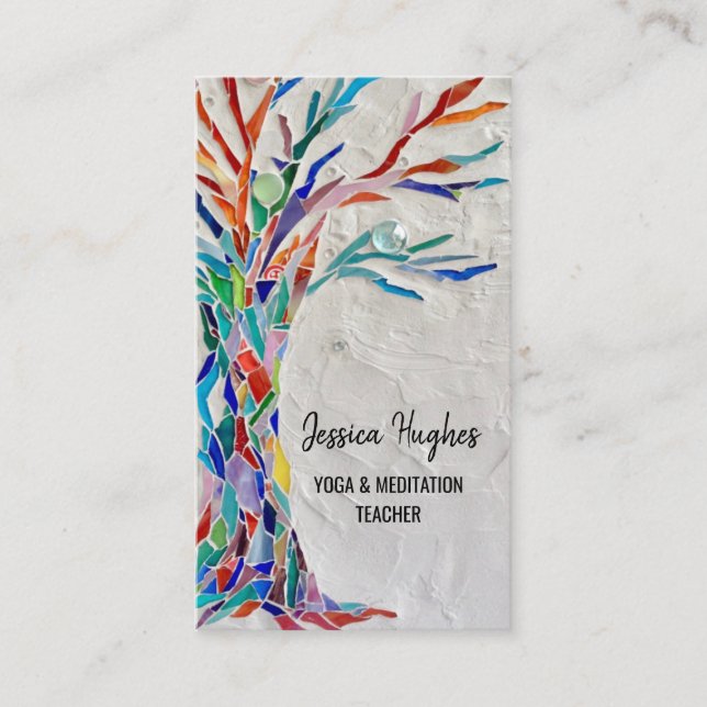 Tarjeta de visita de meditación de yoga (Anverso)