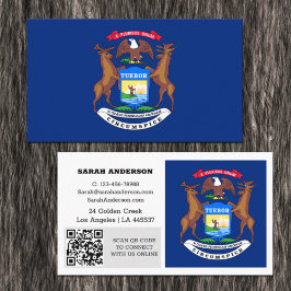Tarjeta de visita de Michigan moderna, Bandera / E