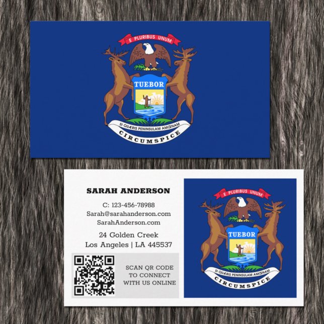 Tarjeta de visita de Michigan moderna, Bandera / E (Subido por el creador)
