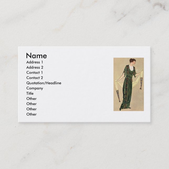 Tarjeta de visita de moda (Anverso)