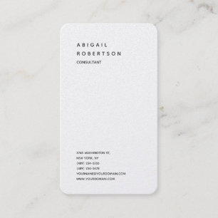 Tarjeta De Visita De moda blanco moderno llano minimalista vertical